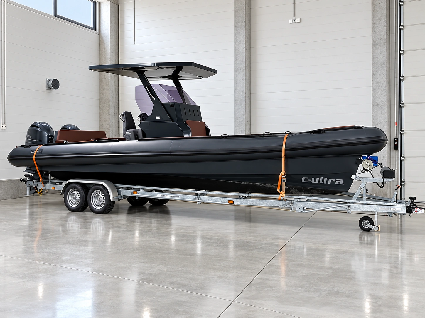 C-Ultra boat in a modern indoor hall
